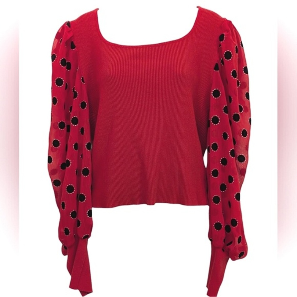 Ontwelfth red ladybug pattern top/blouse